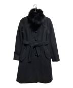 BURBERRY BLUE LABELバーバリー ブルー レーベル）の古着「ファー付コート/Coat with fur trim」｜ブラック