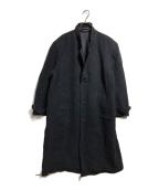 COMME des GARCONS HOMMEコムデギャルソン オム）の古着「80’S ウールロングコート/80s wool long coat」｜ブラック