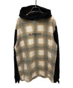 SUPREMEシュプリーム）の古着「Shadow Plaid Hooded L/S Top」｜ネイビー×ベージュ