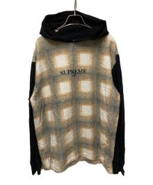 SUPREME（シュプリーム）の古着「Shadow Plaid Hooded L/S Top」｜ネイビー×ベージュ