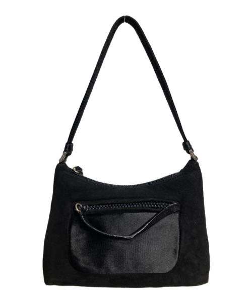 PRADA（プラダ）PRADA (プラダ) スエードハンドバッグ/Suede handbag ブラック(NERO)の古着・服飾アイテム