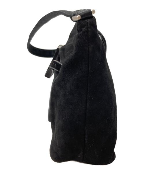 PRADA（プラダ）PRADA (プラダ) スエードハンドバッグ/Suede handbag ブラック(NERO)の古着・服飾アイテム