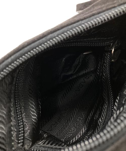 PRADA（プラダ）PRADA (プラダ) スエードハンドバッグ/Suede handbag ブラック(NERO)の古着・服飾アイテム