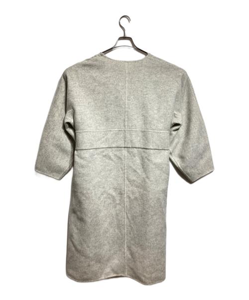 DRAWER（ドゥロワー）DRAWER (ドゥロワー) ノーカラー ベルト コート/Collarless belted coat グレー サイズ:368の古着・服飾アイテム