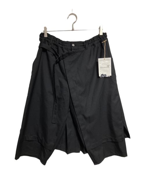 GROUND Y（グラウンドワイ）GROUND Y (グラウンドワイ) WOOL POLYESTER GABARDINE WRAP PANTS TYPE 1/ウールポリエステルギャバジン ラップパンツ TYPE 1 ブラック サイズ:3の古着・服飾アイテム