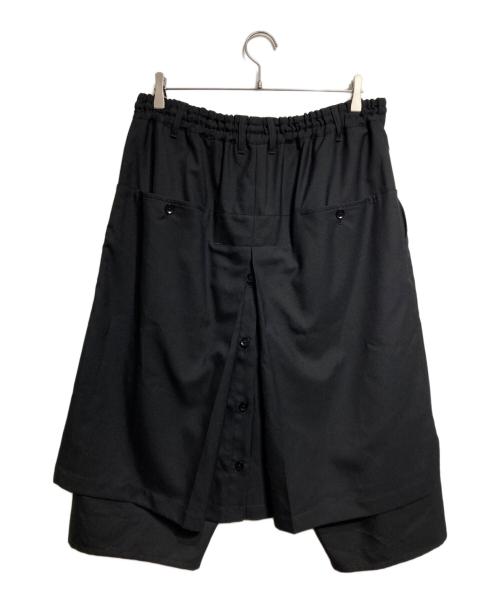 GROUND Y（グラウンドワイ）GROUND Y (グラウンドワイ) WOOL POLYESTER GABARDINE WRAP PANTS TYPE 1/ウールポリエステルギャバジン ラップパンツ TYPE 1 ブラック サイズ:3の古着・服飾アイテム
