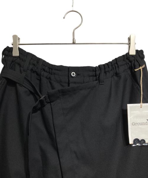 GROUND Y（グラウンドワイ）GROUND Y (グラウンドワイ) WOOL POLYESTER GABARDINE WRAP PANTS TYPE 1/ウールポリエステルギャバジン ラップパンツ TYPE 1 ブラック サイズ:3の古着・服飾アイテム