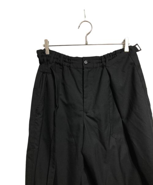 GROUND Y（グラウンドワイ）GROUND Y (グラウンドワイ) WOOL POLYESTER GABARDINE WRAP PANTS TYPE 1/ウールポリエステルギャバジン ラップパンツ TYPE 1 ブラック サイズ:3の古着・服飾アイテム