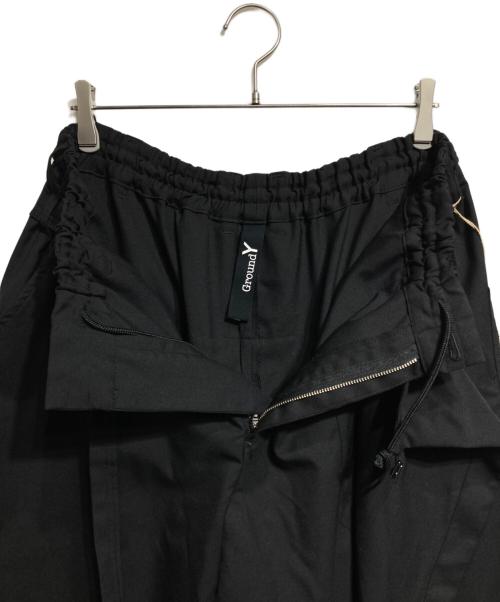 GROUND Y（グラウンドワイ）GROUND Y (グラウンドワイ) WOOL POLYESTER GABARDINE WRAP PANTS TYPE 1/ウールポリエステルギャバジン ラップパンツ TYPE 1 ブラック サイズ:3の古着・服飾アイテム