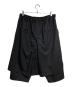 GROUND Y (グラウンドワイ) WOOL POLYESTER GABARDINE WRAP PANTS TYPE 1/ウールポリエステルギャバジン ラップパンツ TYPE 1 ブラック サイズ:3：40000円