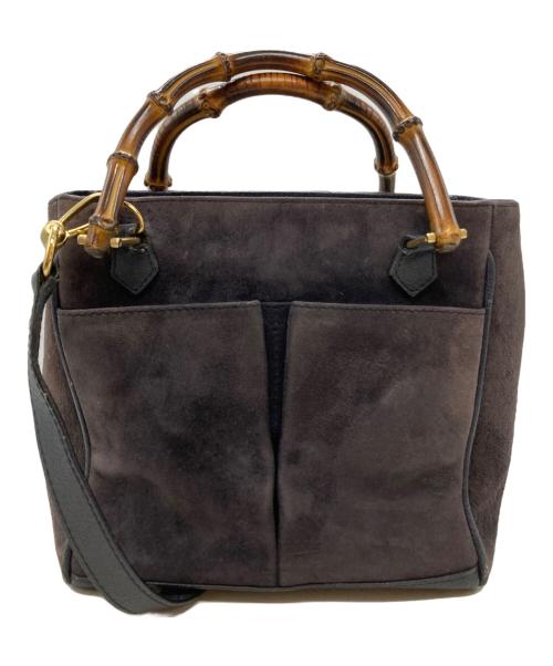 GUCCI（グッチ）GUCCI (グッチ) 2WAYバンブーミニバッグ/Bamboo Mini Bag ネイビーの古着・服飾アイテム