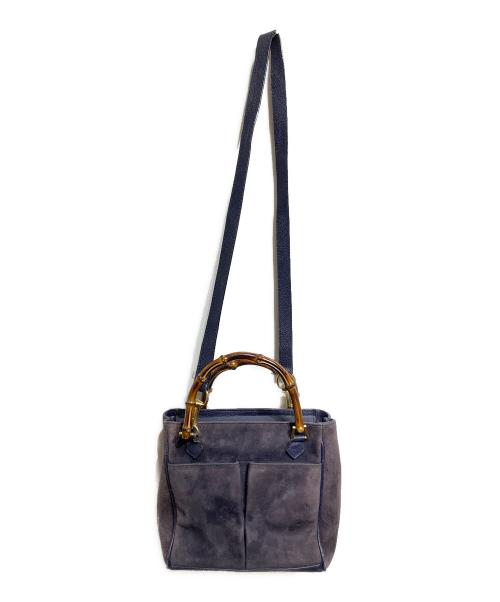 GUCCI（グッチ）GUCCI (グッチ) 2WAYバンブーミニバッグ/Bamboo Mini Bag ネイビーの古着・服飾アイテム