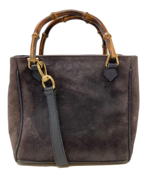 GUCCI（グッチ）GUCCI (グッチ) 2WAYバンブーミニバッグ/Bamboo Mini Bag ネイビーの古着・服飾アイテム