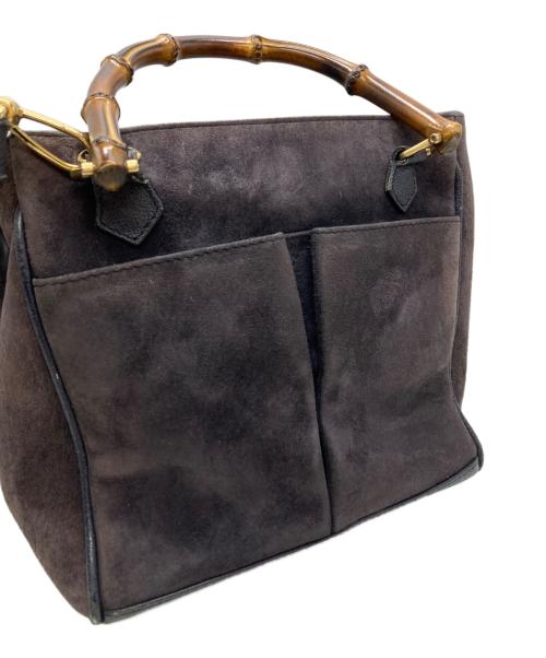 GUCCI（グッチ）GUCCI (グッチ) 2WAYバンブーミニバッグ/Bamboo Mini Bag ネイビーの古着・服飾アイテム