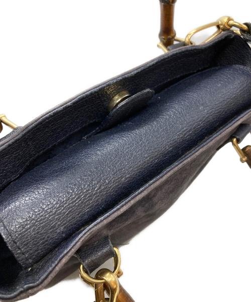 GUCCI（グッチ）GUCCI (グッチ) 2WAYバンブーミニバッグ/Bamboo Mini Bag ネイビーの古着・服飾アイテム