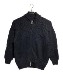 BATONER×STEVEN ALAN（バトナ―×スティーブンアラン）の古着「ショールカラージップカーディガン/ Shawl-Collar Zip-Up Cardigan」｜ブラック