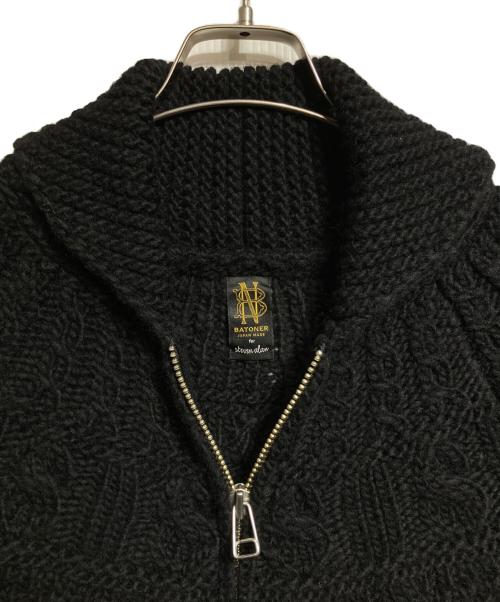BATONER（バトナ―）BATONER (バトナ―) STEVEN ALAN (スティーブンアラン) ショールカラージップカーディガン/ Shawl-Collar Zip-Up Cardigan ブラック サイズ:4の古着・服飾アイテム