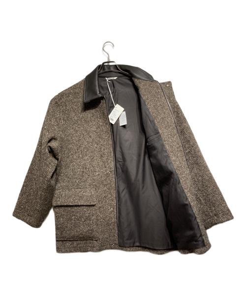 AURALEE（オーラリー）AURALEE (オーラリー) HOMESPUN TWEED ZIP BLOUSON/ホームスパン・ツイード・ジップ・ブルゾン ブラウン サイズ:4の古着・服飾アイテム