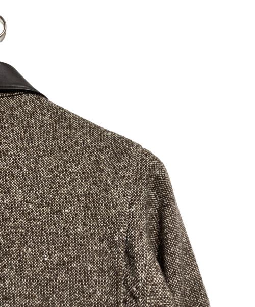 AURALEE（オーラリー）AURALEE (オーラリー) HOMESPUN TWEED ZIP BLOUSON/ホームスパン・ツイード・ジップ・ブルゾン ブラウン サイズ:4の古着・服飾アイテム