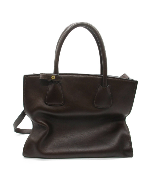 PRADA（プラダ）PRADA (プラダ) 2WAYソフトカーフレザーバッグ ブラウン BN2626 7の古着・服飾アイテム