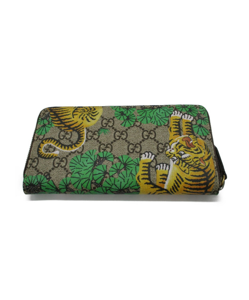GUCCI（グッチ）GUCCI (グッチ) GGスプリームラウンドファスナーウォレット ベージュ サイズ:無表記 451468・1147の古着・服飾アイテム