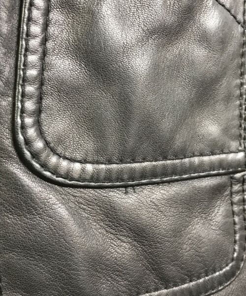 DIOR HOMME（ディオール オム）DIOR HOMME (ディオール オム) レザージャケット ブラック サイズ:48の古着・服飾アイテム