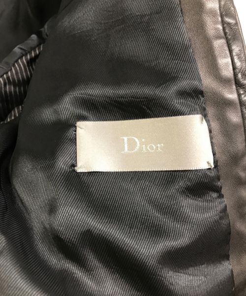 DIOR HOMME（ディオール オム）DIOR HOMME (ディオール オム) レザージャケット ブラック サイズ:48の古着・服飾アイテム