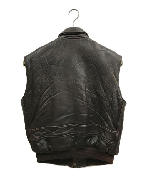 AVIREX（アヴィレックス）AVIREX (アヴィレックス) B-9 レザーベスト ブラウン サイズ:Mの古着・服飾アイテム