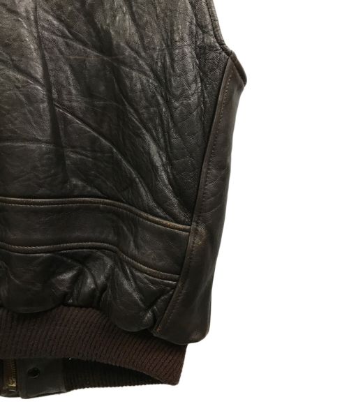 AVIREX（アヴィレックス）AVIREX (アヴィレックス) B-9 レザーベスト ブラウン サイズ:Mの古着・服飾アイテム