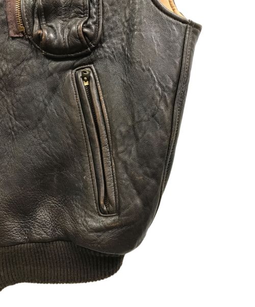 AVIREX（アヴィレックス）AVIREX (アヴィレックス) B-9 レザーベスト ブラウン サイズ:Mの古着・服飾アイテム