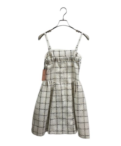 eimy istoire（エイミーイストワール）eimy istoire (エイミーイストワール) ツイードベアミニワンピース ホワイト サイズ:Sの古着・服飾アイテム