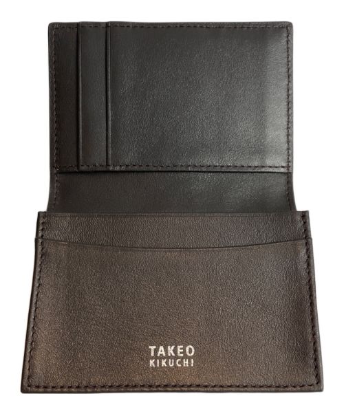 TAKEO KIKUCHI（タケオキクチ）TAKEO KIKUCHI (タケオキクチ) ラインブロッキング名刺入れ グリーン×ブラックの古着・服飾アイテム