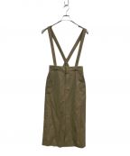 SLOBE IENAスローブ イエナ）の古着「リネン混TRサスペンダー付きペンシルスカート」｜ベージュ