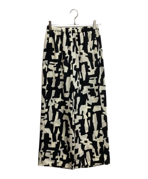 green label relaxing（グリーンレーベルリラクシング）green label relaxing (グリーンレーベルリラクシング) アート キカ プリント パンツ ホワイト×ブラック サイズ:Freeの古着・服飾アイテム