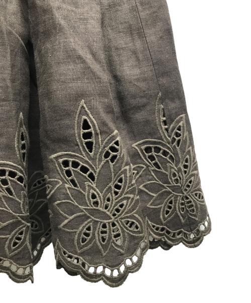 FOXEY（フォクシー）FOXEY (フォクシー) フラワーレーススカート ブラウン サイズ:38の古着・服飾アイテム