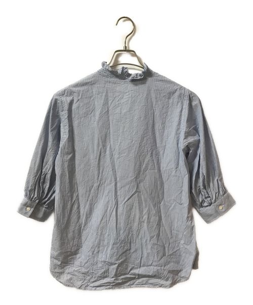 SLOBE IENA（スローブ イエナ）SLOBE IENA (スローブ イエナ) Vネックスタンドフリル五分袖ブラウス ブルー サイズ:-の古着・服飾アイテム