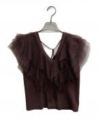 COCODEALココディール）の古着「チュールフリルバックシャンニット」｜ブラウン