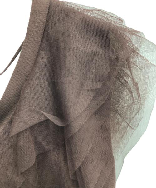 COCODEAL（ココディール）COCODEAL (ココディール) チュールフリルバックシャンニット ブラウン サイズ:2の古着・服飾アイテム