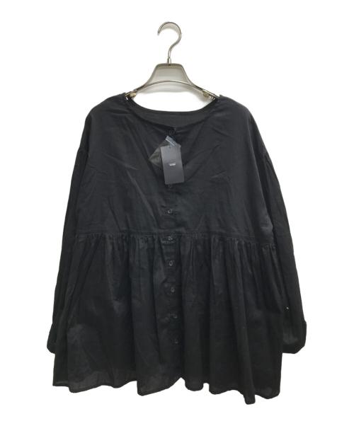 URBAN RESEARCH DOORS（アーバンリサーチドアーズ）URBAN RESEARCH DOORS (アーバンリサーチドアーズ) コットンツイル2WAYギャザーブラウス ブラック サイズ:Mの古着・服飾アイテム