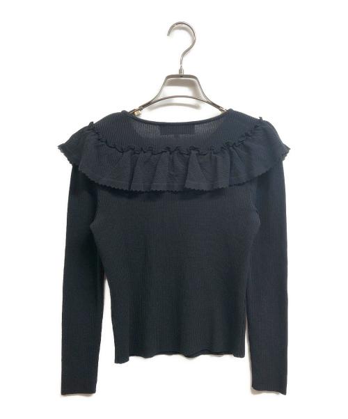 M'S GRACY（エムズグレイシー）M'S GRACY (エムズグレイシー) フリルニット ブラック サイズ:Mの古着・服飾アイテム