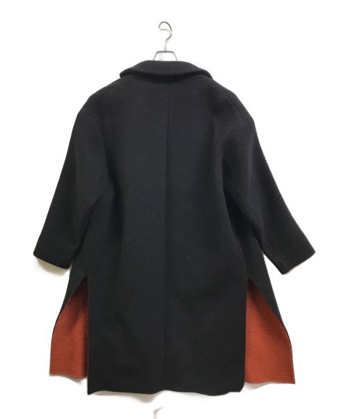 ENFOLD（エンフォルド）ENFOLD (エンフォルド) ウール リバースリットコート ブラウン×オレンジ サイズ:38の古着・服飾アイテム