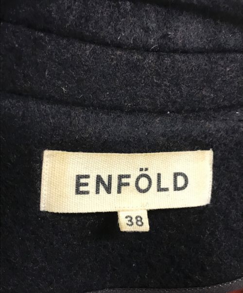 ENFOLD（エンフォルド）ENFOLD (エンフォルド) ウール リバースリットコート ブラウン×オレンジ サイズ:38の古着・服飾アイテム