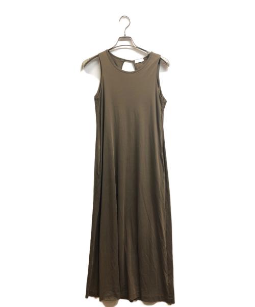 BALLSEY（ボールジィ）BALLSEY (ボールジィ) コットンスムースジャージー アメリカンスリーブワンピース ベージュ サイズ:Sの古着・服飾アイテム