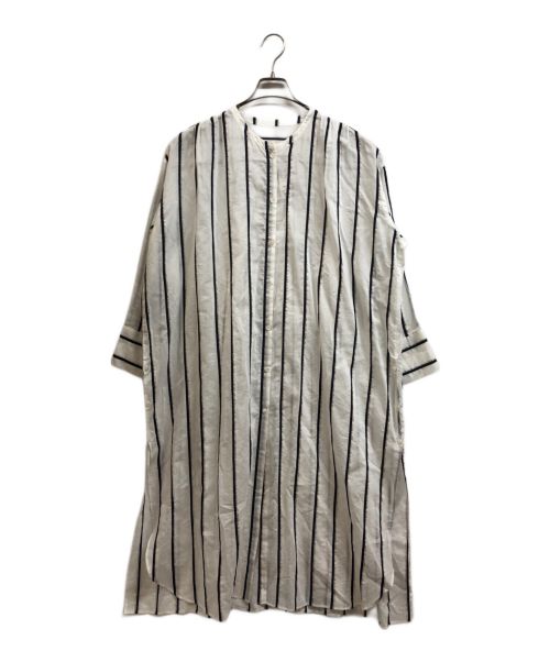 NOLLEY'S（ノーリーズ）NOLLEY'S (ノーリース) ストライプロングシャツ ホワイト サイズ:FREEの古着・服飾アイテム