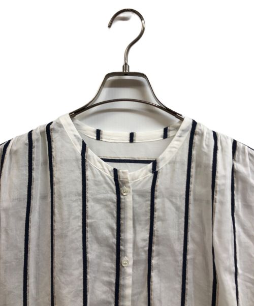 NOLLEY'S（ノーリーズ）NOLLEY'S (ノーリース) ストライプロングシャツ ホワイト サイズ:FREEの古着・服飾アイテム