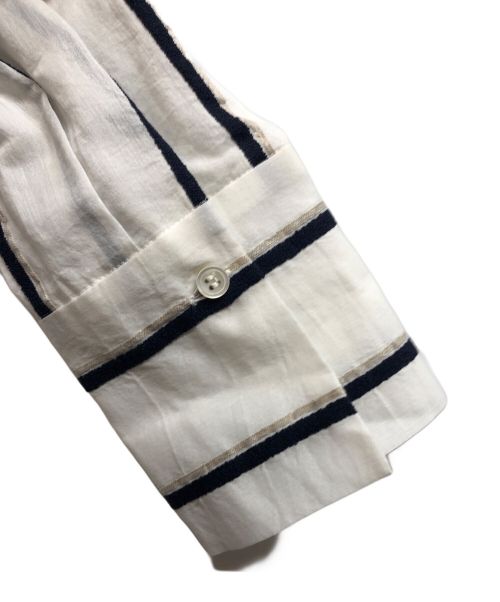 NOLLEY'S（ノーリーズ）NOLLEY'S (ノーリース) ストライプロングシャツ ホワイト サイズ:FREEの古着・服飾アイテム