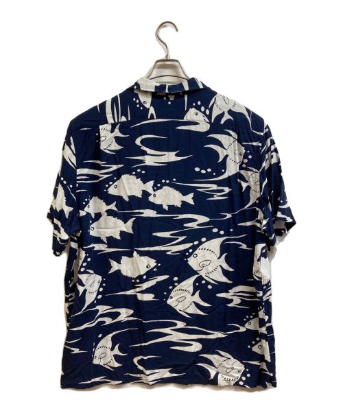 POLO RALPH LAUREN（ポロ・ラルフローレン）POLO RALPH LAUREN (ポロ・ラルフローレン) 魚柄オープンカラーシャツ ネイビー サイズ:XXLの古着・服飾アイテム