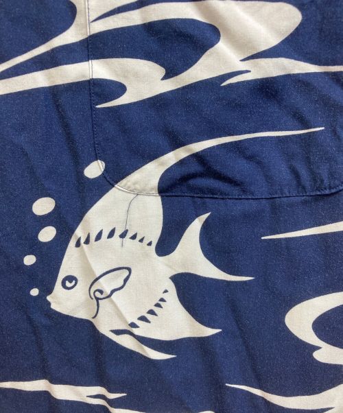 POLO RALPH LAUREN（ポロ・ラルフローレン）POLO RALPH LAUREN (ポロ・ラルフローレン) 魚柄オープンカラーシャツ ネイビー サイズ:XXLの古着・服飾アイテム