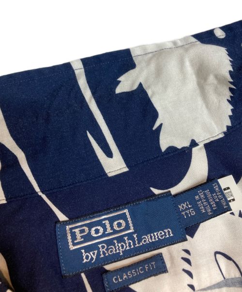POLO RALPH LAUREN（ポロ・ラルフローレン）POLO RALPH LAUREN (ポロ・ラルフローレン) 魚柄オープンカラーシャツ ネイビー サイズ:XXLの古着・服飾アイテム