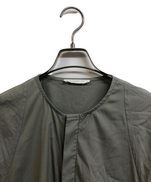 GALERIE VIE（ギャルリーヴィー）GALERIE VIE (ギャルリーヴィー) コットンストレッチブロードクルーネックロングワンピース グレー サイズ:SIZE Fの古着・服飾アイテム